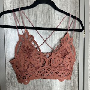 Free People Bralette Size S Brown Color Lace